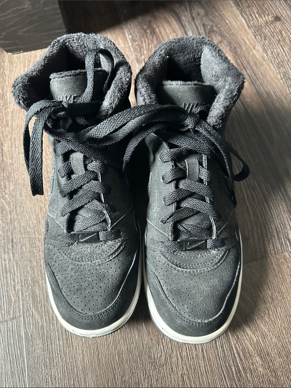 Nike Black High-Top Lace-Up Sneakers with White Midsole